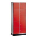 "S 4000 Intro" Large Capacity Compartment Locker (5 compartments on top of one another) 195x85x49 cm/ 10 compartments, Fiery Red (RAL 3000)
