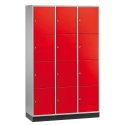 "S 4000 Intro" Large Capacity Compartment Locker (4-Door Locker) 195x122x49 cm/ 12 compartments, Fiery Red (RAL 3000)