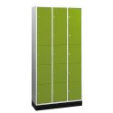 "S 4000 Intro" Large Capacity Compartment Locker (5 compartments on top of one another) 195x122x49 cm/ 15 compartments, Viridian green (RDS 110 80 60)