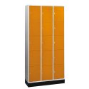 "S 4000 Intro" Compartment Locker (5 compartments on top of one another) 195x92x49cm/ 15 compartments, Yellow orange (RAL 2000)