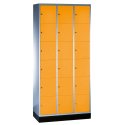 "S 4000 Intro" Compartment Locker (6 compartments on top of one another) 195x92x49cm/ 18 compartments, Yellow orange (RAL 2000)