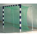 Sport-Thieme Hallenfußballtor 3x2 m, in Bodenhülsen stehend mit Premium-Stahl-Eckverbindung Mit anklappbaren Netzbügeln, Blau-Silber