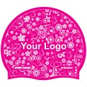 Printed Silicone Swimming Cap Pink, Double-sided
