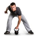 Sport-Thieme Kettlebell "Gummiert mit gerändeltem Chrom-Griff" 4 kg