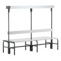 Sypro Wolf Damp Area Changing Bench with Double-Sided Backrest 2 m, Without shoe shelf, 2 m, Without shoe shelf
