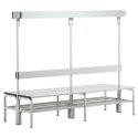 Sypro Wolf Wet Area Changing Benches with Double Backrest 1.50 m, With shoe shelf