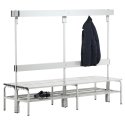 Sypro Wolf Wet Area Changing Benches with Double Backrest 2 m, With shoe shelf