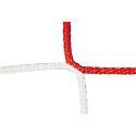 Fußballtornetz für Großfeld-Fußballtor, mit Schachbrettmuster,  knotenlos Rot-Weiß