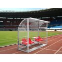 Sport-Thieme Spillerkabine "Champion" 2,50 m bred, 4 Sæder, Polycarbonat