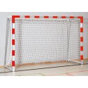 Sport-Thieme 3x2 m, standing in ground sockets Indoor Handball Goal Bolted corner joints, Red/silver