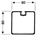 Transporthjul til fritstående Fodboldmål Kvadratprofil 80x80 mm, Normal profil-not 