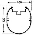 Transporthjul til fritstående Fodboldmål Ovalprofil 100x120 mm, Profil møtrik ligger dybere