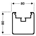 Transportrollen für freistehende Tore Quadratprofil 80/80 mm, Profilnut tiefer liegend