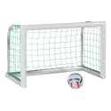 Sport-Thieme Mini-fodboldmål "Professional Kompakt", Hvid-pulverlakeret 1,20x0,80 m, Inkl. net, grøn (Maskestr. 10 cm)