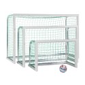 Sport-Thieme Mini-fodboldmål "Professional Kompakt", Hvid-pulverlakeret 1,20x0,80 m, Inkl. net, grøn (Maskestr. 10 cm)