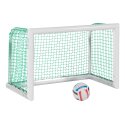 Sport-Thieme Mini-fodboldmål "Professional Kompakt", Hvid-pulverlakeret 1,20x0,80 m, Inkl. net, grøn (maskestr. 4,5 cm)
