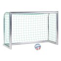 Sport-Thieme Mini-Fußballtor "Professional Kompakt", Alu-Naturblank 1,80x1,20 m, Inkl. Netz, grün (MW 10 cm)
