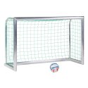 Sport-Thieme Mini-fodboldmål "Professional Kompakt", Alu-Naturblank 1,80x1,20 m, Inkl. net, grøn (Maskestr. 10 cm)