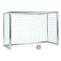 Sport-Thieme Mini-fodboldmål "Professional Kompakt", Alu-Naturblank 2,40x1,60 m, Inkl. net, grøn (Maskestr. 10 cm)