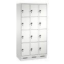 C+P Fächerschrank
 "S 3000 Evolo" mit Sockel (4 Fächer übereinander) 180x90x50 cm/ 12 Fächer, Lichtgrau (RAL 7035)