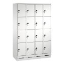 C+P Fächerschrank
 "S 3000 Evolo" mit Sockel (4 Fächer übereinander) 180x120x50 cm/ 16 Fächer, Lichtgrau (RAL 7035)