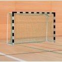 Sport-Thieme Håndboldmål med faststående netbøjler IHF, måldybde 1 m, Sort-sølv