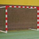 Sport-Thieme Handballtor mit Wandbefestigung, schwenkbar inkl. Netzbefestigung SimplyFix Rot-Silber