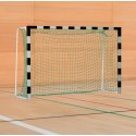 Sport-Thieme Handballtor mit fest stehenden Netzbügeln Standard, Tortiefe 1 m, Schwarz-Silber