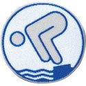 Deutsches Schwimmabzeichen Silber, Mit Bügelbeschichtung, rund lasergeschnitten, Silber, Mit Bügelbeschichtung, rund lasergeschnitten