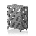 Plastic Storage Trolley Grey, Large, without attachment, Large, without attachment, Grey