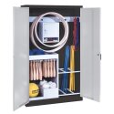 C+P Sports equipment cabinet Light grey (RAL 7035), Anthracite (RAL 7021), Single closure, Ergo-Lock recessed handle