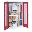 C+P Sports equipment cabinet Ruby red (RAL 3003), Light grey (RAL 7035), Ergo-Lock recessed handle, Single closure