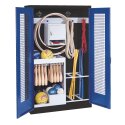 C+P Sports equipment cabinet Gentian blue (RAL 5010), Anthracite (RAL 7021), Ergo-Lock recessed handle, Single closure