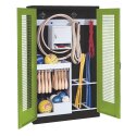 C+P Sports equipment cabinet Viridian green (RDS 110 80 60), Anthracite (RAL 7021), Ergo-Lock recessed handle, Single closure