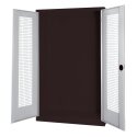 C+P Modul-Sportgeräteschrank mit Lochblech-Flügeltüren, HxBxT 195x120x50 cm Lichtgrau (RAL 7035), Anthrazit (RAL 7021), Einzelschließung, Ergo-Lock Muldengriff