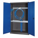 C+P Modular sports equipment cabinet Gentian blue (RAL 5010), Anthracite (RAL 7021), Single closure, Ergo-Lock recessed handle