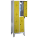 "S 2000 Classic" Double Lockers with 150-mm-high Feet Sunny Yellow (RDS 080 80 60), 185x61x50 cm / 4 shelves, 185x61x50 cm / 4 shelves, Sunny Yellow (RDS 080 80 60)
