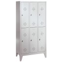 "S 2000 Classic" Double Lockers with 150-mm-high Feet 185x90x50 cm/ 6 shelves, Light grey (RAL 7035)