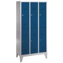"S 2000 Classic" Double Lockers with 150-mm-high Feet 185x90x50 cm/ 6 shelves, Gentian blue (RAL 5010)