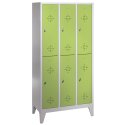 "S 2000 Classic" Double Lockers with 150-mm-high Feet 185x90x50 cm/ 6 shelves, Viridian green (RDS 110 80 60)