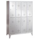 "S 2000 Classic" Double Lockers with 150-mm-high Feet 185x119x50 cm/ 8 shelves, Light grey (RAL 7035)