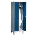 C+P Garderobenschrank "S 2000 Classic", Abteilbreite 30 cm mit 15 cm hohen Füßen 185x61x50 cm/ 2 Abteile, Enzianblau (RAL 5010)