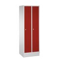 C+P Garderobenschrank "S 2000 Classic", Abteilbreite 40 cm mit 10 cm hohem Sockel 180x81x50 cm/ 2 Abteile, Feuerrot (RAL 3000)
