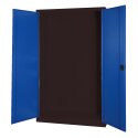 C+P Modul-Sportgeräteschrank mit Vollblech-Flügeltüren, HxBxT 195x120x50 cm Enzianblau (RAL 5010), Anthrazit (RAL 7021), Gleichschließung, Ergo-Lock Muldengriff