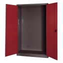 C+P Modul-Sportgeräteschrank mit Vollblech-Flügeltüren, HxBxT 195x120x50 cm Rubinrot (RAL 3003), Anthrazit (RAL 7021), Gleichschließung, Ergo-Lock Muldengriff