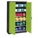 C+P Ballschrank mit Vollblech-Flügeltüren (Typ 3), HxBxT 195x93x40 cm Clowngrün (RAL 110 80 60), Anthrazit (RAL 7021), Gleichschließung