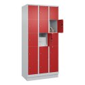 C+P Fächerschrank "Classic Plus", 5 Fächer übereinander, Abteilbreite 30 cm, mit Sockel 195x90x50 cm/ 15 Fächer, Feuerrot (RAL 3000)