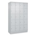 C+P Fächerschrank "Classic Plus", 5 Fächer übereinander, Abteilbreite 30 cm, mit Sockel 195x120x50 cm/ 20 Fächer, Lichtgrau (RAL 7035)