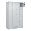 C+P Fächerschrank "Classic Plus", 5 Fächer übereinander, Abteilbreite 30 cm, mit Sockel 195x120x50 cm/ 20 Fächer, Lichtgrau (RAL 7035)