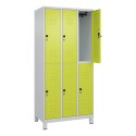 C+P Doppel-Garderobenschrank "Classic Plus", Abteilbreite 30 cm, mit Füßen 195x90x50 cm/ 6 Fächer, Clowngrün (RAL 110 80 60)